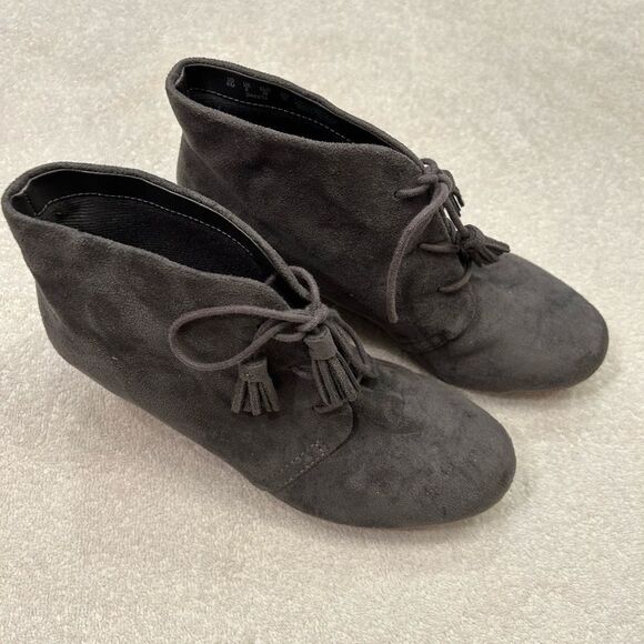 Dr. Scholl's Gray Ankle Booties Suede Minimalist - Picture 1 of 7